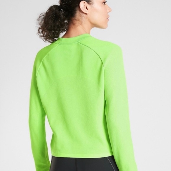 Athleta S Turbo Seamless Sweatshirt Neon 531345 - Picture 4 of 9
